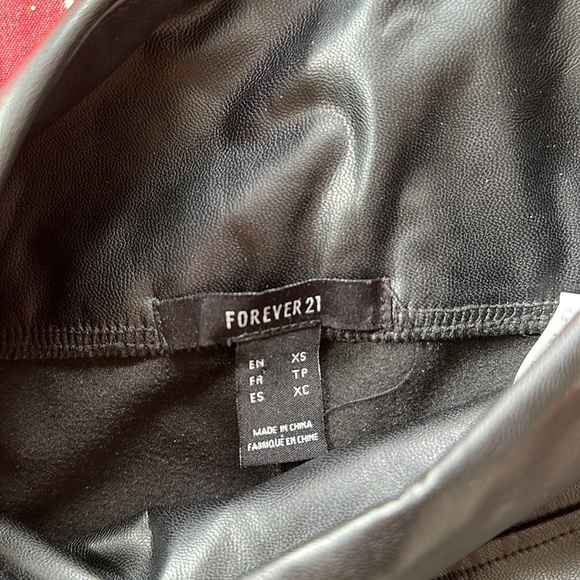 High Waist Black Leather Pants - Picture 2 of 5